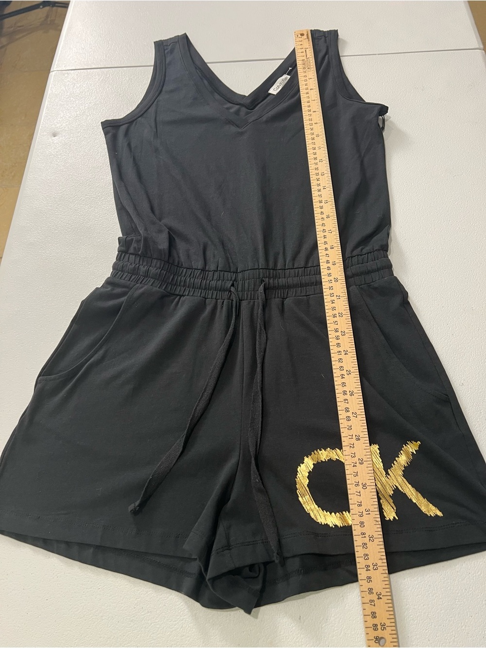 Calvin Klein Classic Black V‑Neck Sleeveless Romper S - Picture 6 of 9